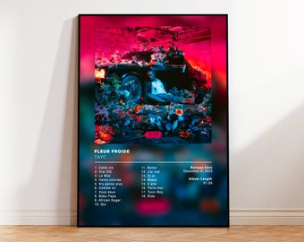 Album Poster Fleure Froide by Tayc, rap posters, album cover, album wall art, custom album poster, rapper poster, French rap