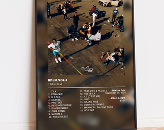 Album Poster BDLM Vol.1 by Tiakola, Rap Posters, Album Cover