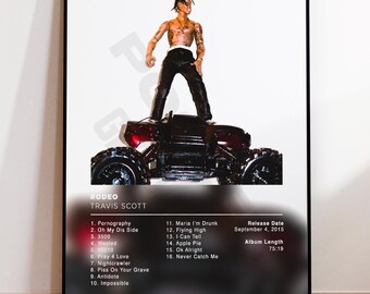 COSIERM Poster Su Tela Travis Scott Rodeo, 40x60 Cm, Decorazione Murale Senza Cornice Per Camera E Ufficio