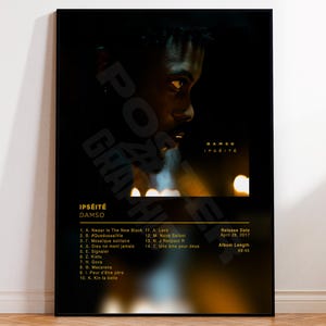 Damso's Ipséité album poster, rap posters, album cover, album wall art, custom album poster, rapper poster, French rap