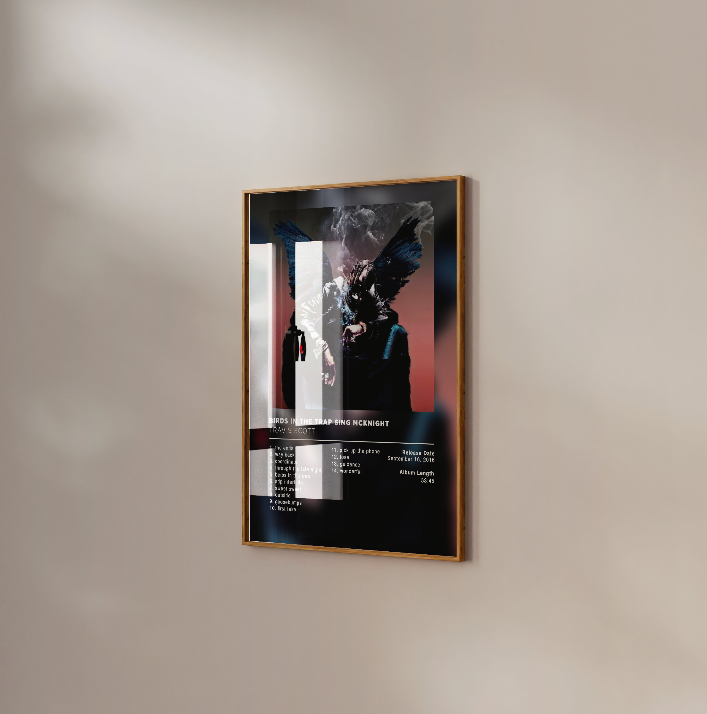 Poster Su Tela Travis Scott McKnight 40x60 Cm – Uccelli In Trappola, Decorazione Camera Da Letto