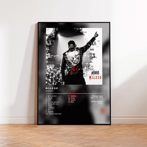 Poster dell'album MILS 2.0 di Ninho, poster rap, copertina dell'album, arte murale dell'album, poster dell'album personalizzato, poster del rapper, rap francese