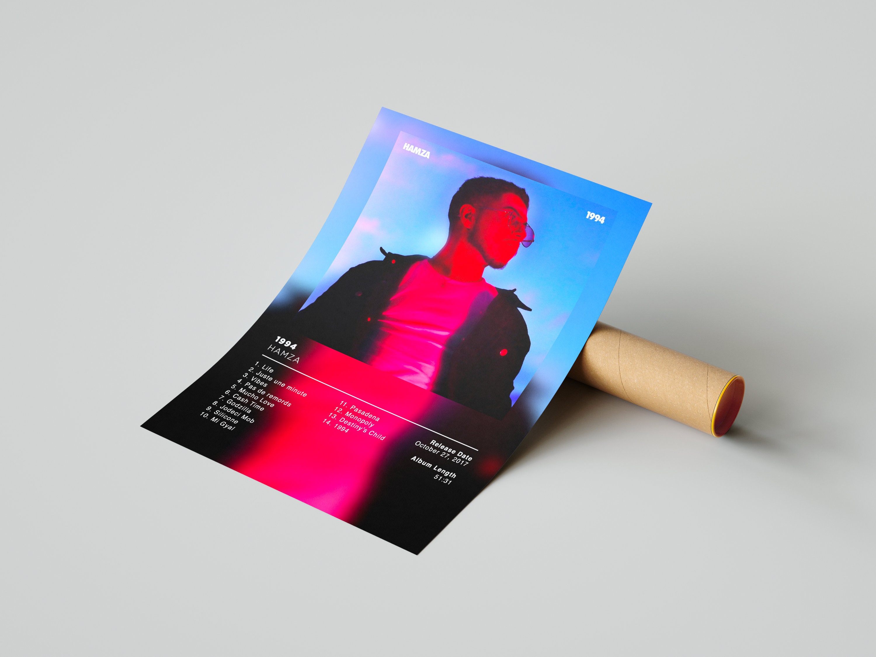 Hamza Custom Album Poster 1994 de Hamza, rap posters, album cover, album wall art ...