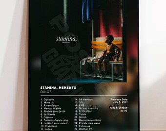 Album Poster Stamina Memento de Dinos, rap posters, album cover, album wall art, custom album poster, rapper poster, French rap
