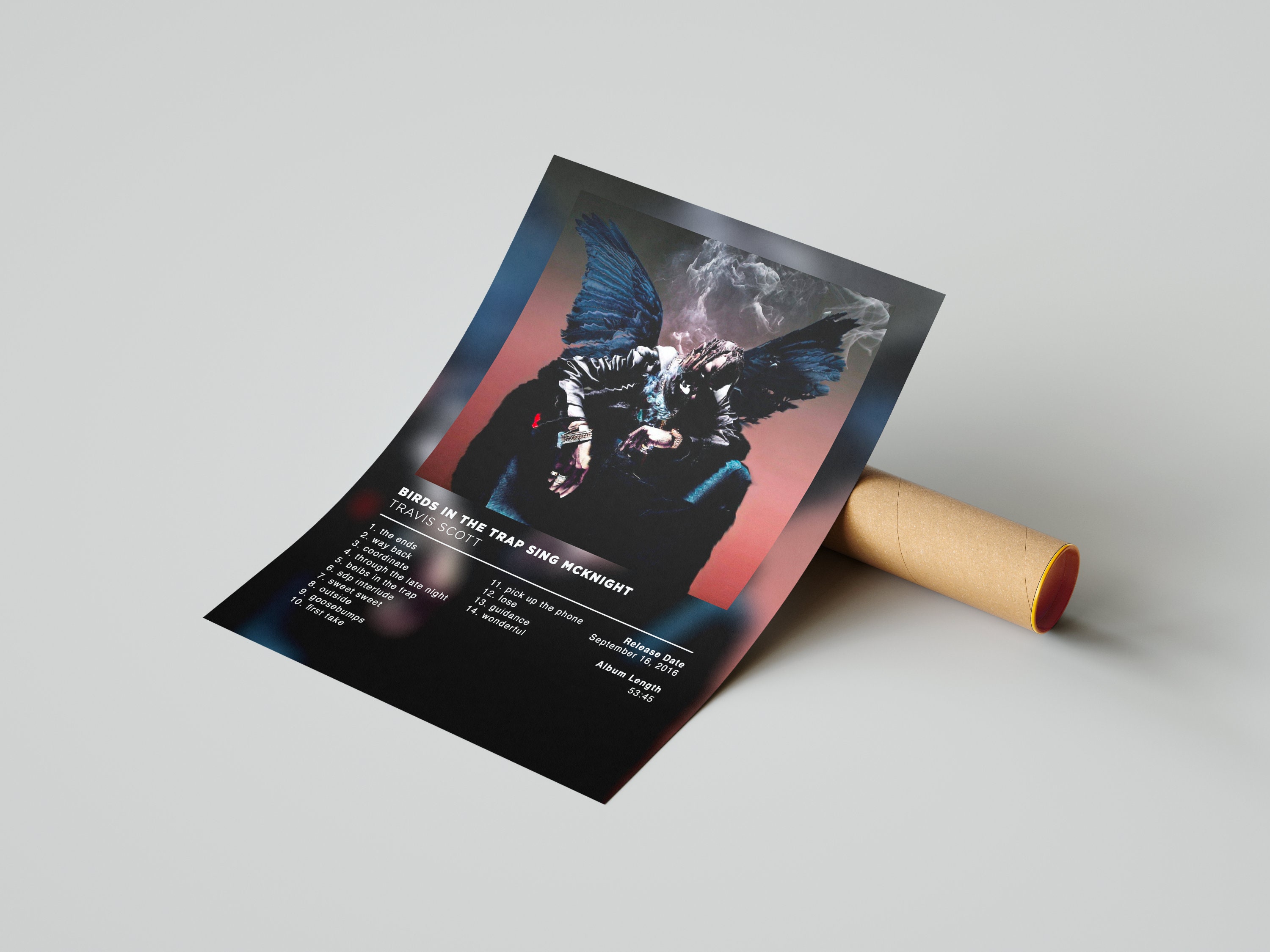 VesFy Poster di Travis Scott, motivo: Uccelli nella trappola e cantano McKnight, 2 poster su tela