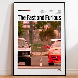 The Fast and the Furious Filmposter, Minimalistisches Filmposter, Individuelles Poster, Klassisches Filmposter