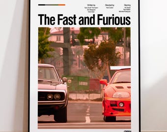 The Fast and Furious Movie Poster, minimalist movie poster, custom poster, classic movie poster