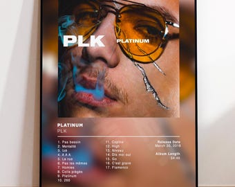Album Poster Platinium by PLK, rap posters, album cover, album wall art, custom album poster, rapper poster, French rap