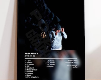 Album Poster Pyramide 2 by Werenoi, rap posters, album cover, album wall art, custom album poster, rapper poster, French rap