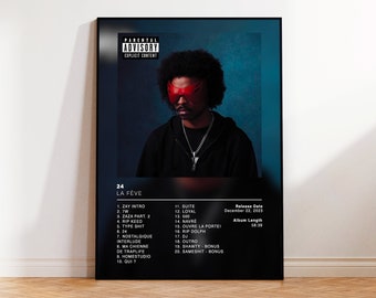 Album Poster 24 by La Fève, rap posters, album cover, album wall art, custom album poster, rapper poster, French rap