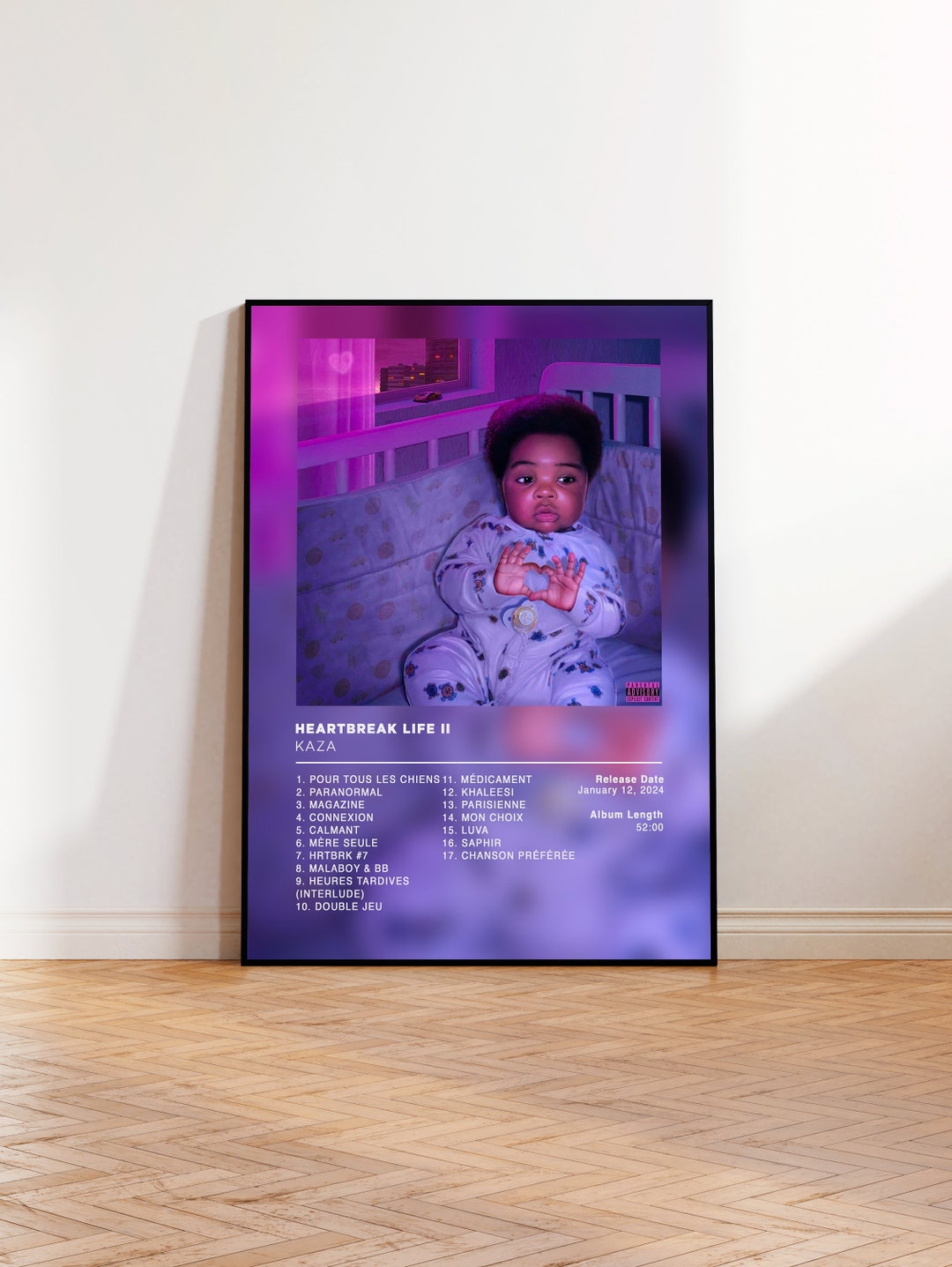 Album Poster Heartbreak Life II de Kaza, rap posters, album cover ...