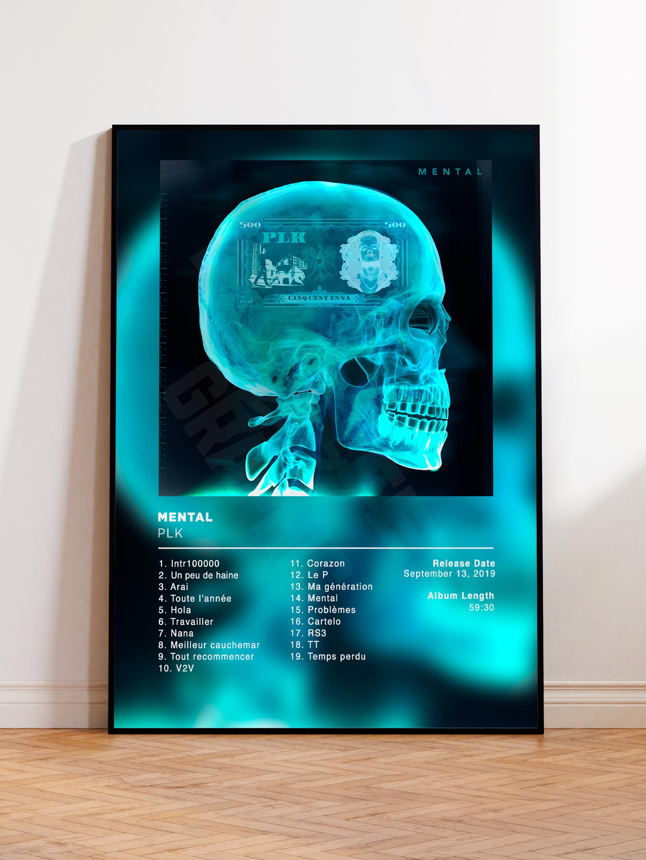 Klouds PLK Album Enna Tracklist Poster Décoratif Sur Toile