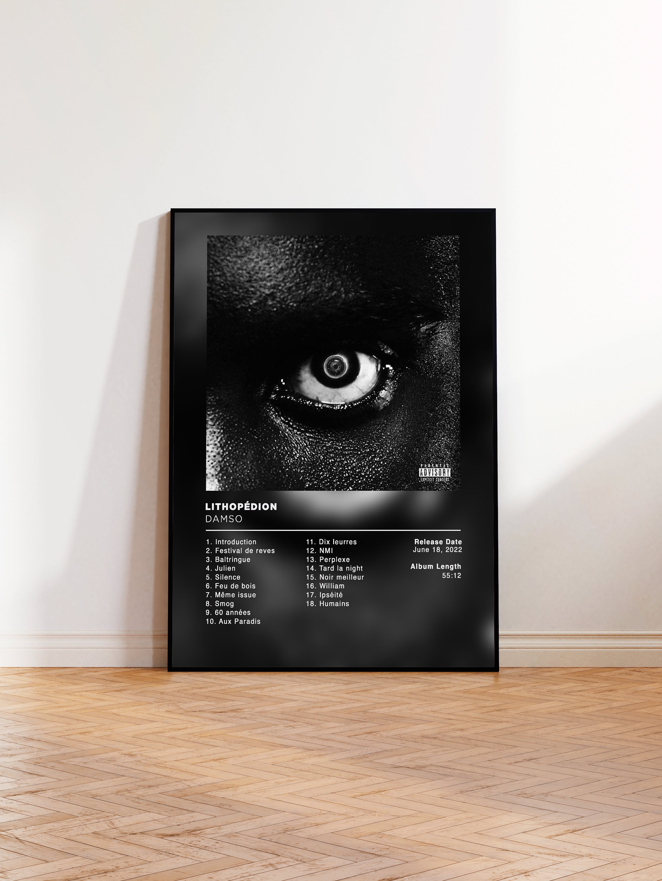 Album Poster Lithopedion Damso, rap posters, album cover, album wall art,  custom album poster, rapper poster, French rap