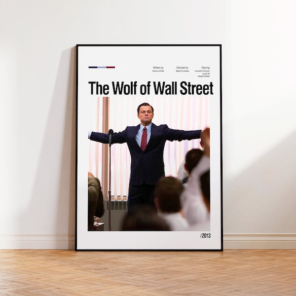 The Wolf of Wall Street Filmplakat, minimalistisches Filmplakat, individuelles Poster, klassisches Filmplakat
