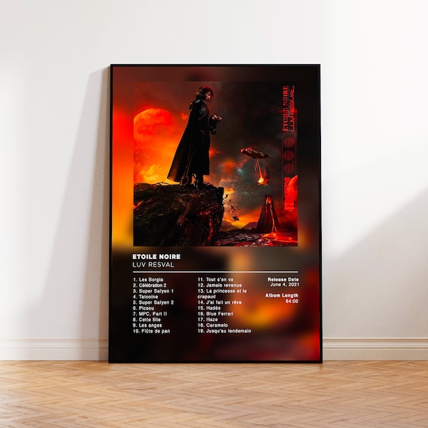 Album Poster Etoile Noire by Luv Resval, rap posters, album cover, album wall art, custom album poster, rapper poster, French rap