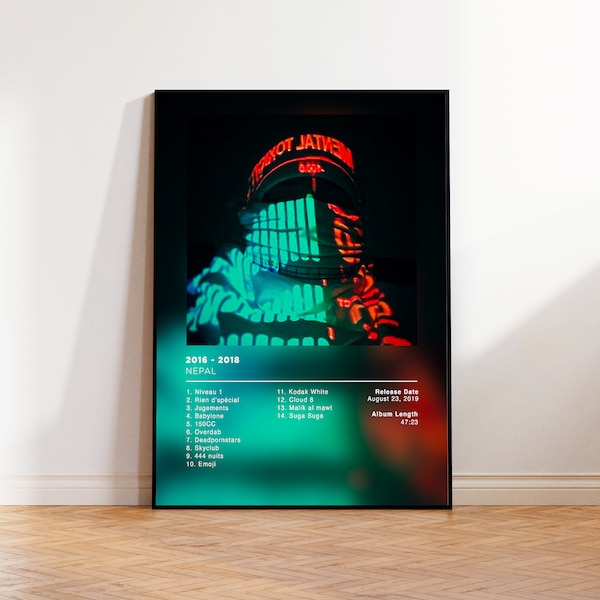 Album Poster 2016-2018 de Nepal, rap posters, album cover, album wall art, custom album poster, rapper poster, rap francais