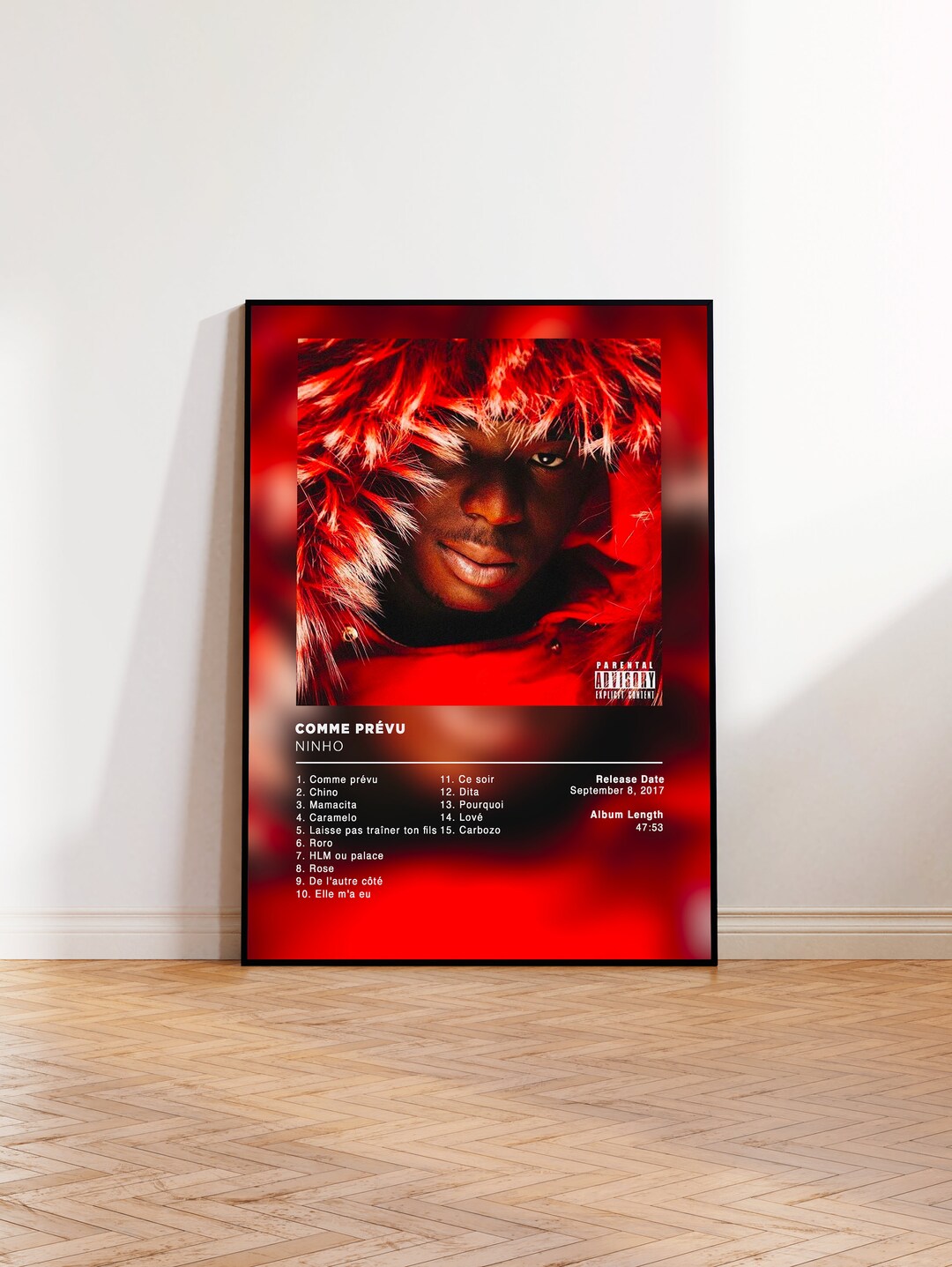 Album Poster Comme Prévu by Ninho, Rap Posters, Album Cover, Album Wall