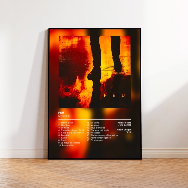 Album Poster Feu de Nekfeu, rap posters, album cover, album wall art, custom album poster, rapper poster, rap francai