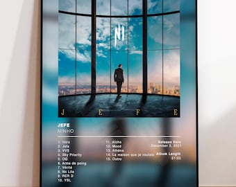 Album Poster Jefe de Ninho, rap posters, album cover, album wall art, custom album poster, rapper poster, French rap