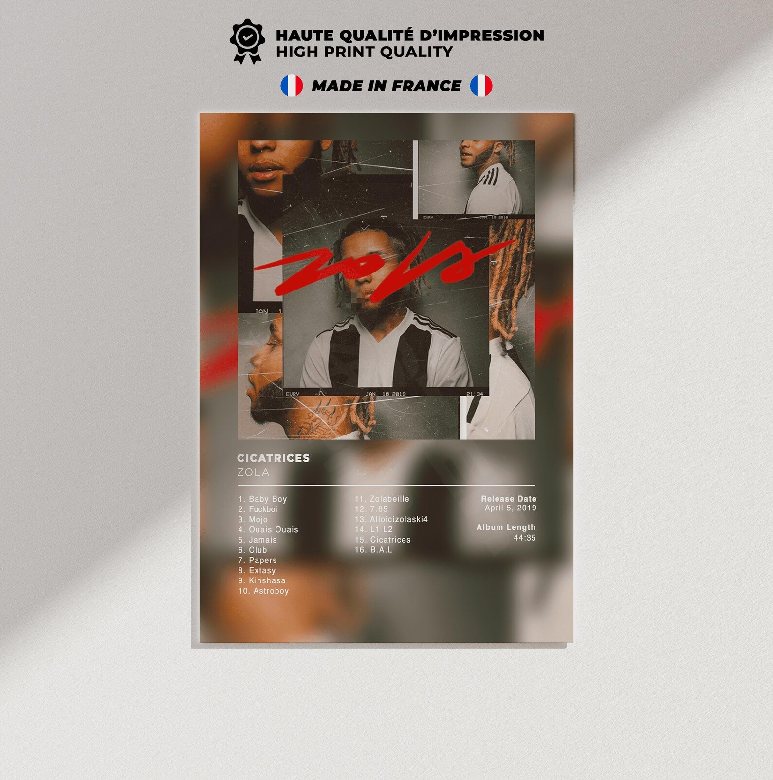Album Poster Scars of Zola, Rap Posters, Album Cover, Album Wall Art ...