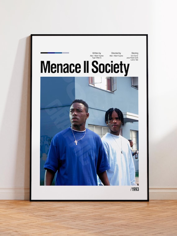 Menace II Society Film Poster, Minimalist Movie Poster, Custom