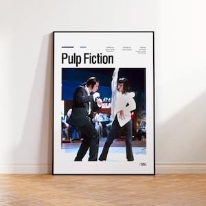 Cartel de la película Pulp Fiction, cartel de película minimalista, cartel personalizado, cartel de película clásica