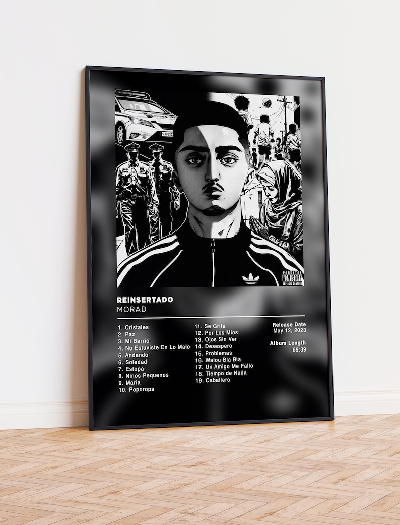 Album Poster Reinsertado de Morad, rap posters, album cover, album wall art, custom album poster, rapper poster image 2