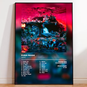 Album Poster Fleure Froide by Tayc, rap posters, album cover, album wall art, custom album poster, rapper poster, French rap
