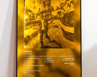 Album Poster J.000. by Josman, rap posters, album cover, album wall art, custom album poster, rapper poster, French rap