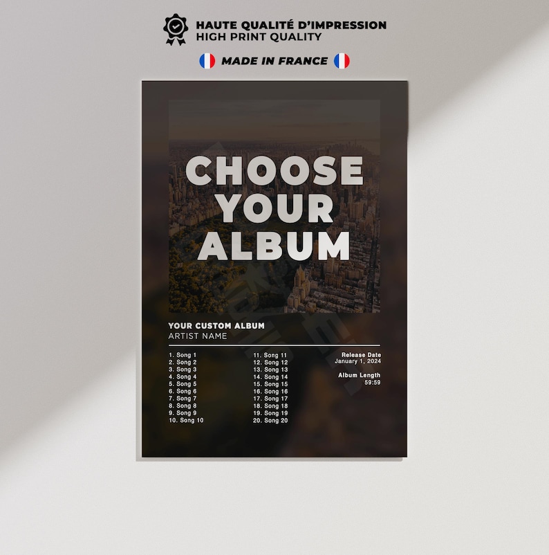 Personalized Album Poster, Personalized Album Cover Poster ...