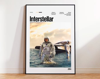 Interstellar Movie Poster, Minimalist Movie Poster, Custom Poster, Classic Movie Poster