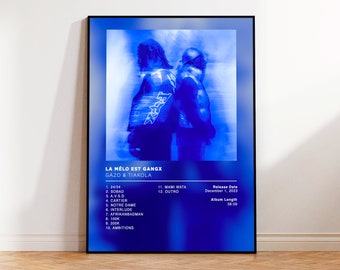 Album Poster La mélo est gangx by Gazo & Tiakola, rap posters, album cover, album wall art, custom album poster, rapper poster, French rap