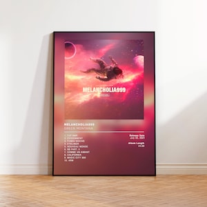 Album Poster Melancholia 999 de Green Montana, rap posters, album cover, album wall art, custom album poster, rapper poster, rap francais