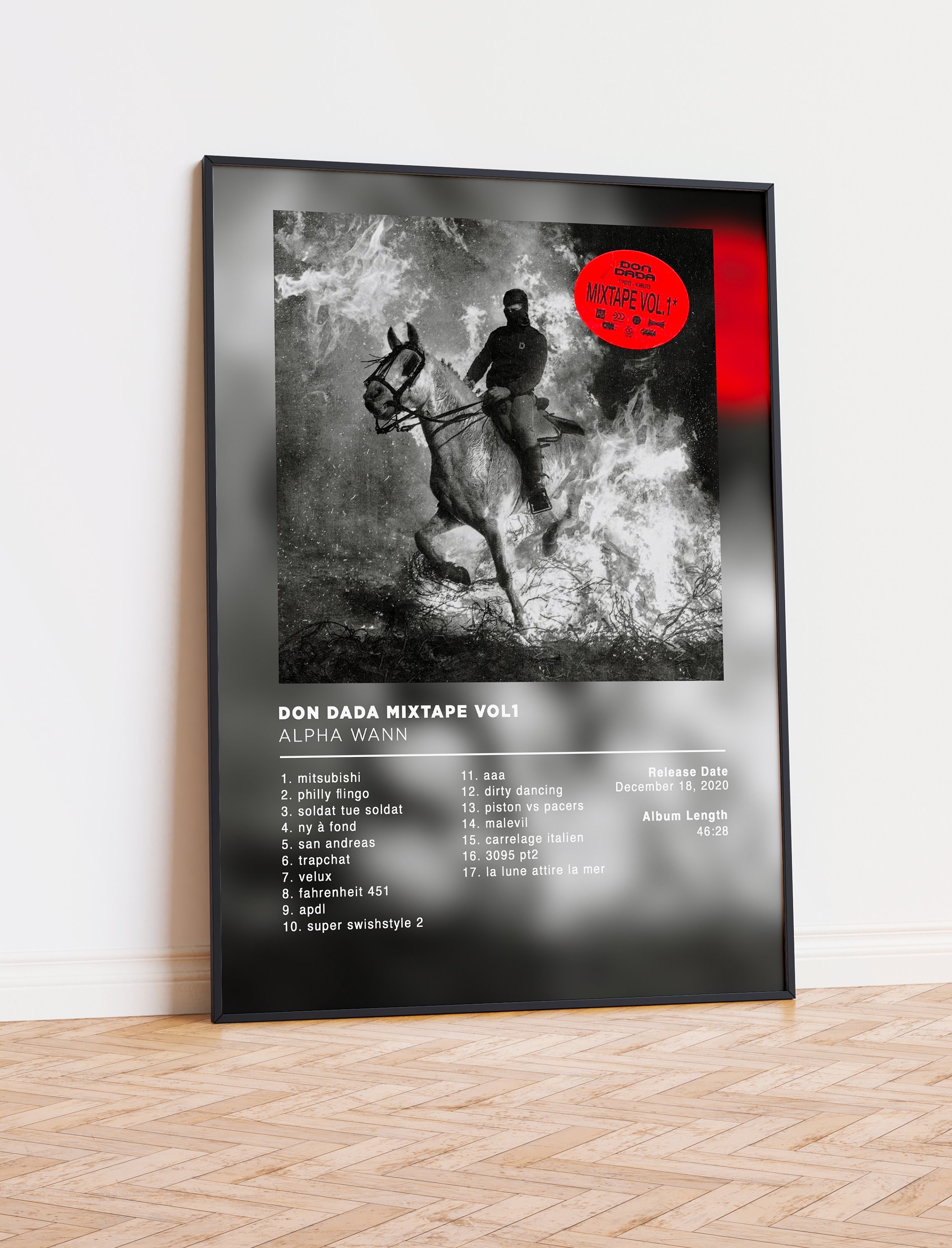 Album Poster Dondada Mixtape Vol 1 by Alpha Wann, Rap Posters, Album Cover,  Album Wall Art, Custom Album Poster, Rapper Poster, French Rap 