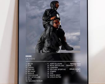 Album Poster Errr by La Fève, rap posters, album cover, album wall art, custom album poster, rapper poster, French rap