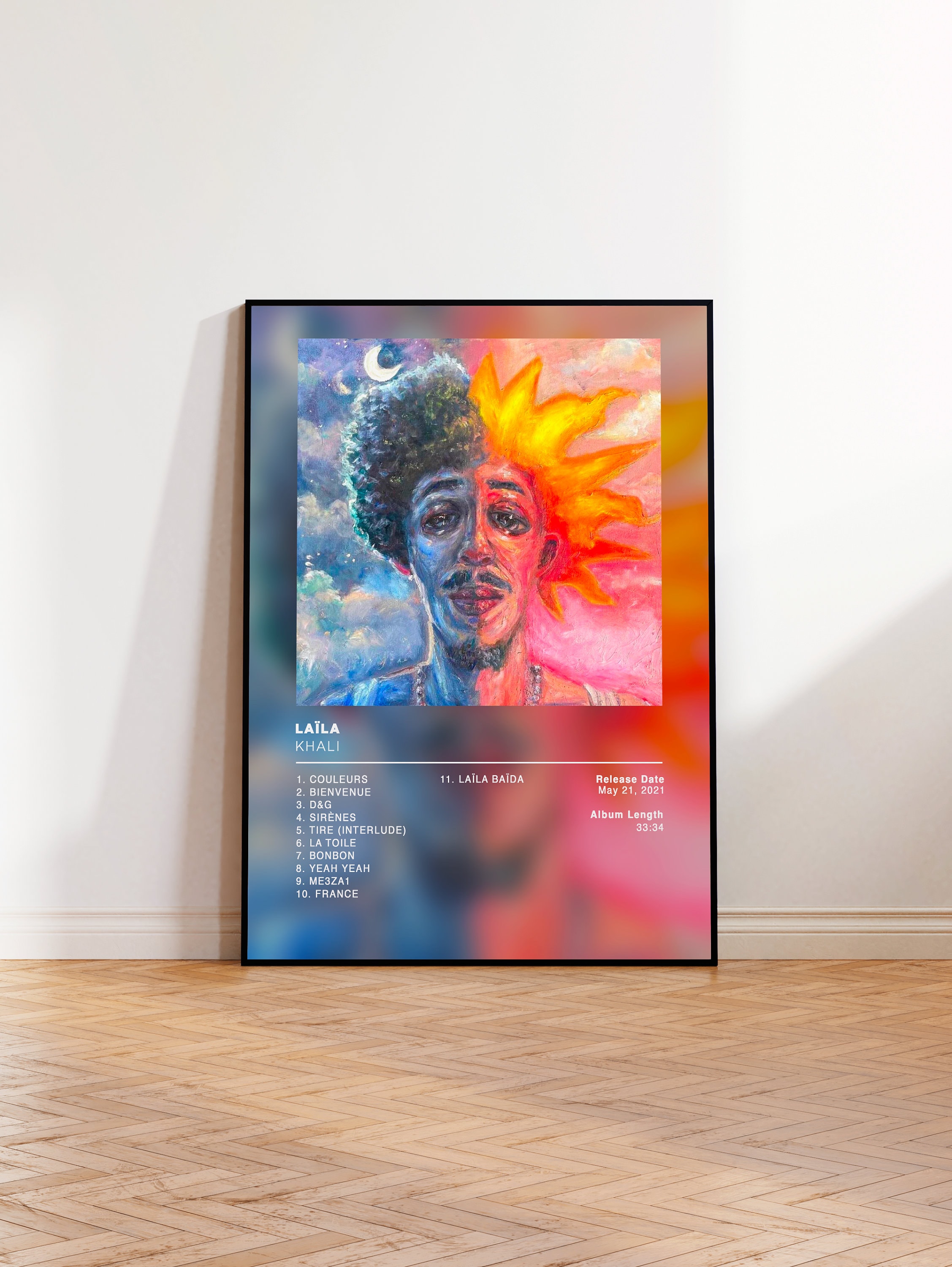 Album Poster Laila by Khali, rap posters, album cover, album wall art, custom album poster, rapper poster, French rap