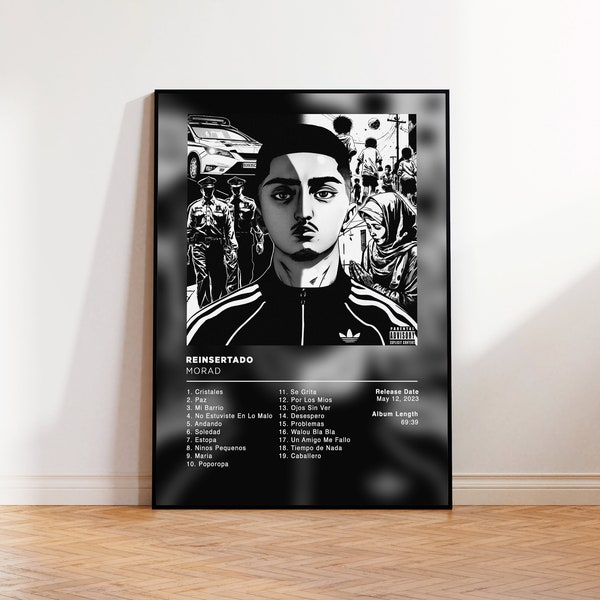 Album Poster Reinsertado de Morad, rap posters, album cover, album wall art, custom album poster, rapper poster