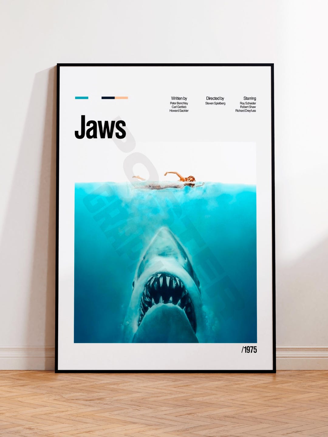 ssur サー　シルクスクリーン　JAWS ポスター Amazon.com: Grupo Erik Official Jaws Poster - 35.8 x 24.2 inches