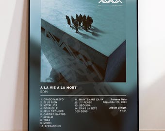 SDM's "À La Vie à La Mort" album poster, rap posters, album cover, album wall art, custom album poster, rapper poster, French rap