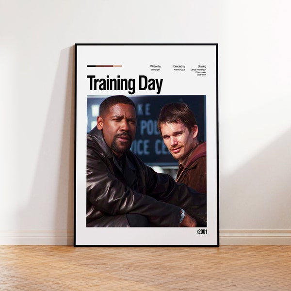 Training Day Film Poster, minimalist movie poster, personalized poster, classic movie poster