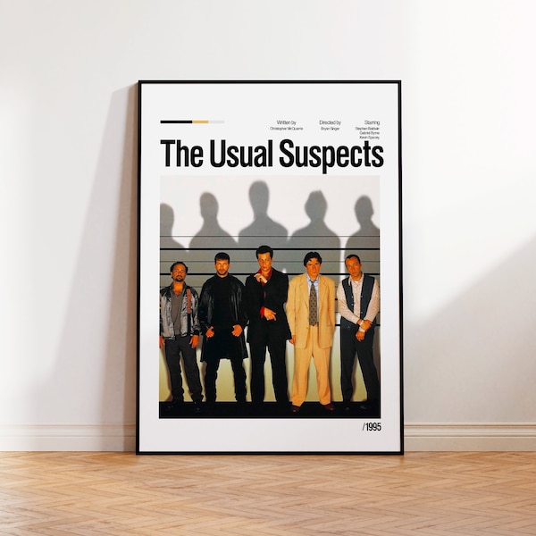 The Usual Suspects Film Poster, minimalist movie poster, personalized poster, classic movie poster