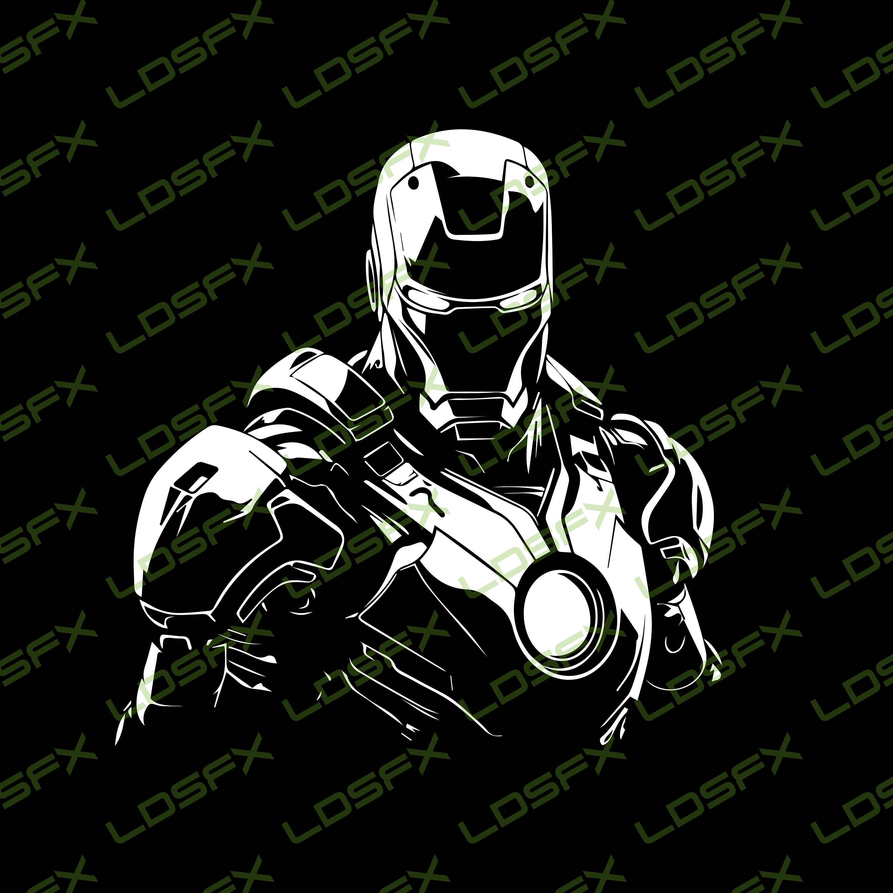 Iron Cyborg, Clipart, Vector, SVG, Vector Image for T-Shirt Printing,  Stickers, Cutting Plotter, Laser Engraving, Screen Printing, image size:3000x3000