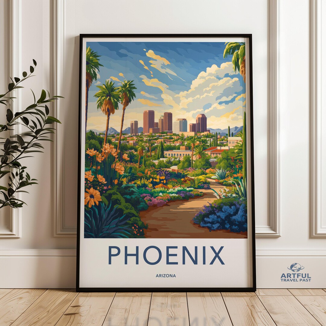 Phoenix Arizona Wall Art, Cityscape Print, Desert Landscape, Southwest ...