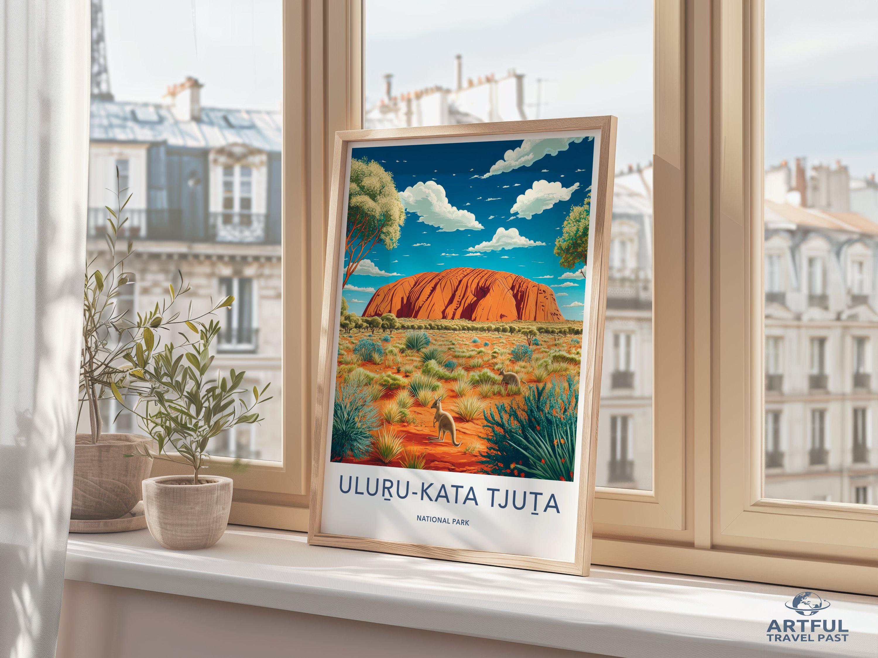 ウルル・カタ・ジュタ国立公園のウォールアート、オーストラリアの風景