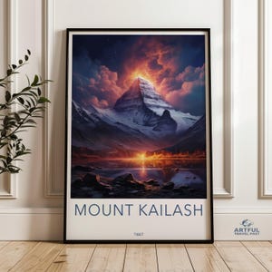 Mount Kailash Wall Art, Tibetan Mountain Landscape Print, Sacred Himalayan Art, Spiritual Wall Decor, Nature Photography Poster