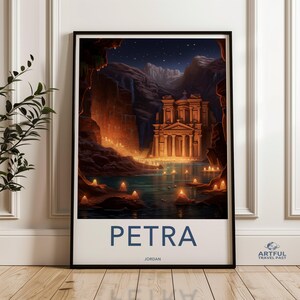 Petra Jordan Wall Art, Middle Eastern Historical Site, Cultural Landmark Poster, Travel Souvenir, Home Decor, Architectural Art Print
