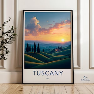 Tuscany wall art, Italy landscape print, Travel poster, Scenic countryside decor, Italian travel decor, Tuscany poster print