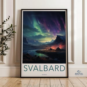 Svalbard Wall Art, Norway Landscape Print, Northern Lights Poster, Arctic Home Decor, Winter Wonderland Artwork, Travel Photography