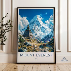 Stunning Mount Everest Wall Art, Himalayan Mountains Print, Scenic Landscape Poster, Nature Photography Decor, Travel Home Decor