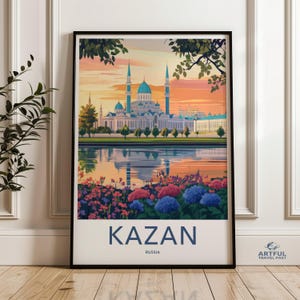 Kazan Russia Wall Art Print, Beautiful Landscape Artwork, Cityscape Poster, Home Decor, Travel Souvenir, Gift Idea